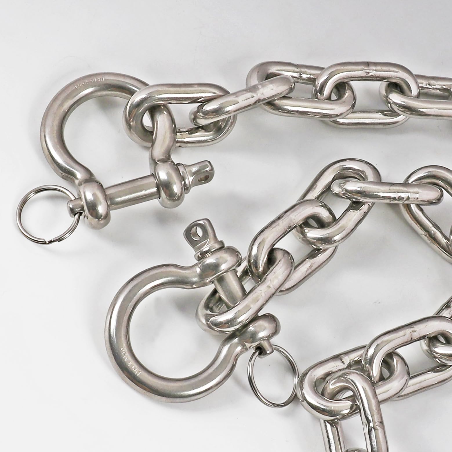 316 Stainless Steel Boat Anchor Chain with 2 Pcs Anti-Off Shackles, Marine Grade