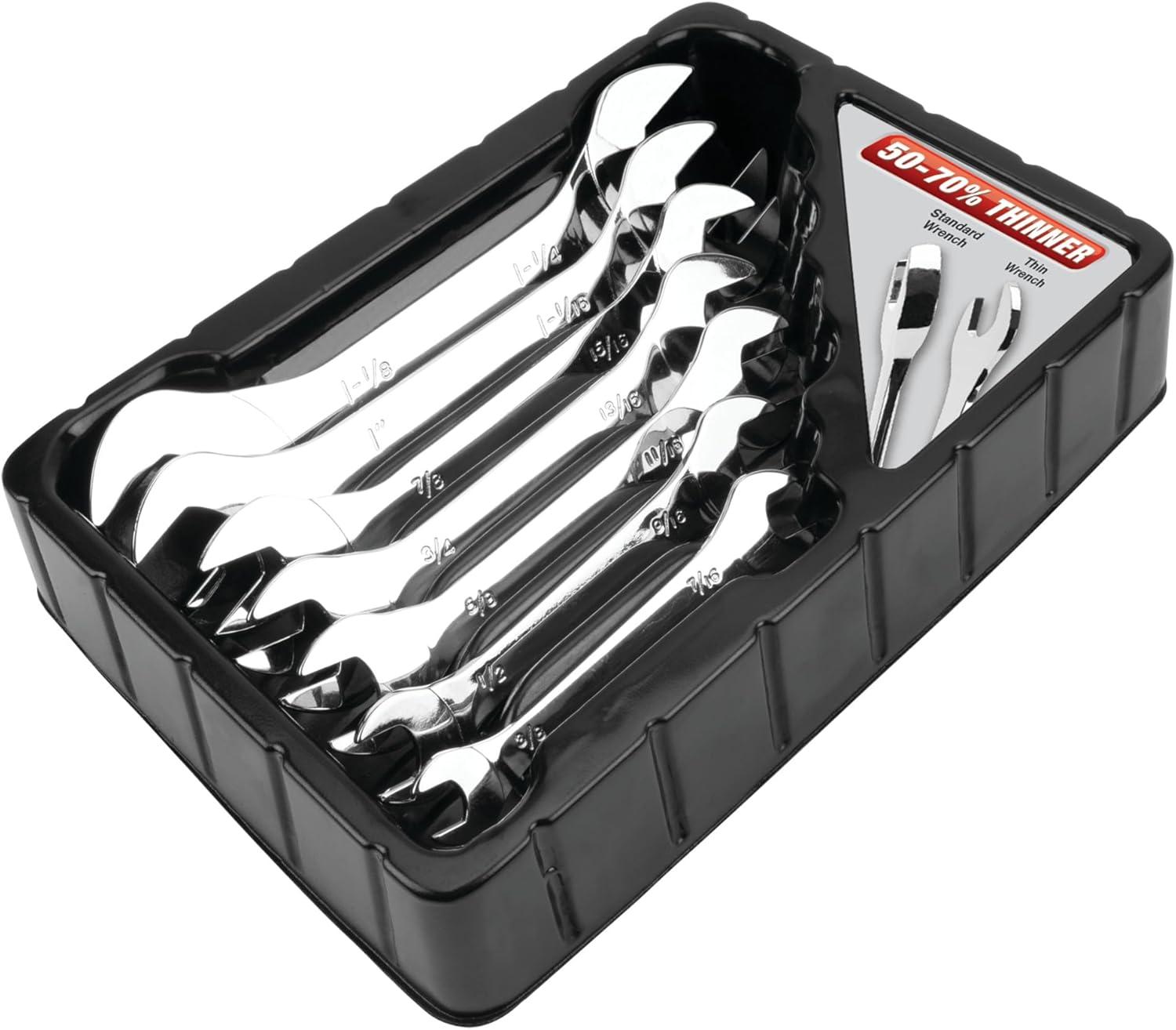 Performance Tool W30683 Polycarbonate SAE Wrench Set, 3/8-Inch to 1-Inch