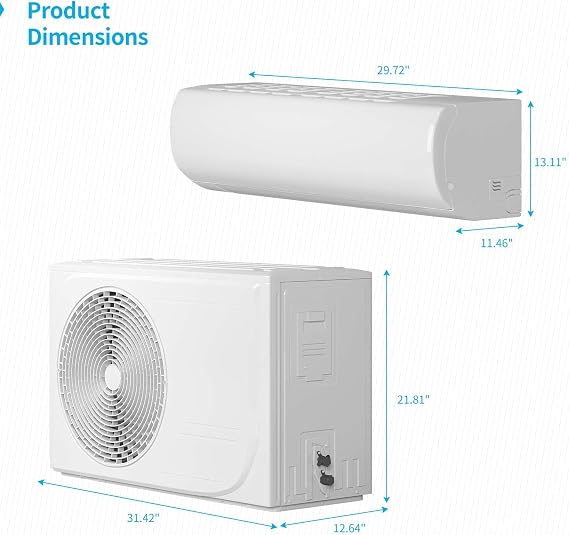 12000BTU Mini Split Air Conditioner, 20SEER Mini Split AC Heating