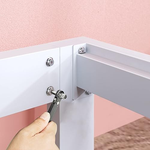 Miniatura 7 de Plataforma Zinus Arnav, Doble, Blanco Blanco,Negro -