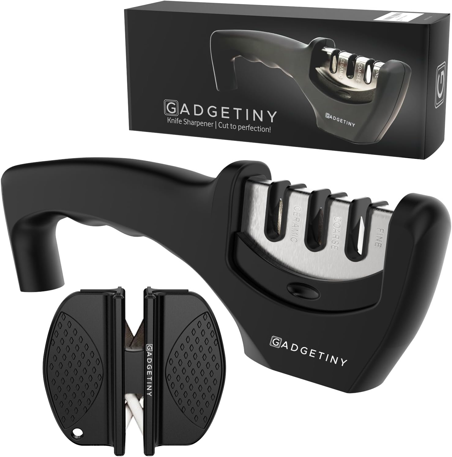 Kitchen Knife Sharpener, Best Knife Sharpening Kit for Steak Kitchen Knives | Keep your Knife Sharp with Chefs Knife Sharpener by Gadgetiny