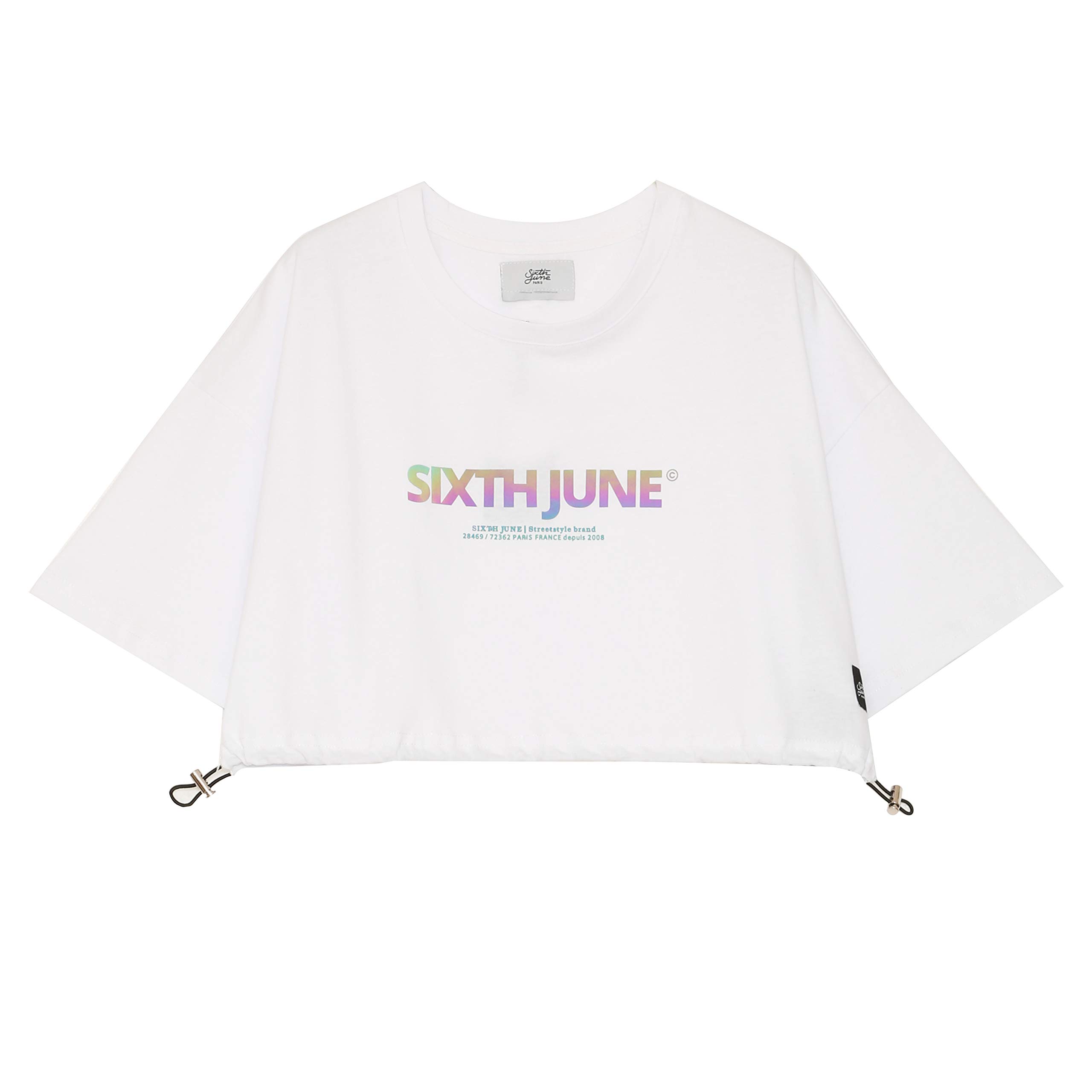 Sixth JuneWomen's Elastic Crop Top With Iridescent Crop Top