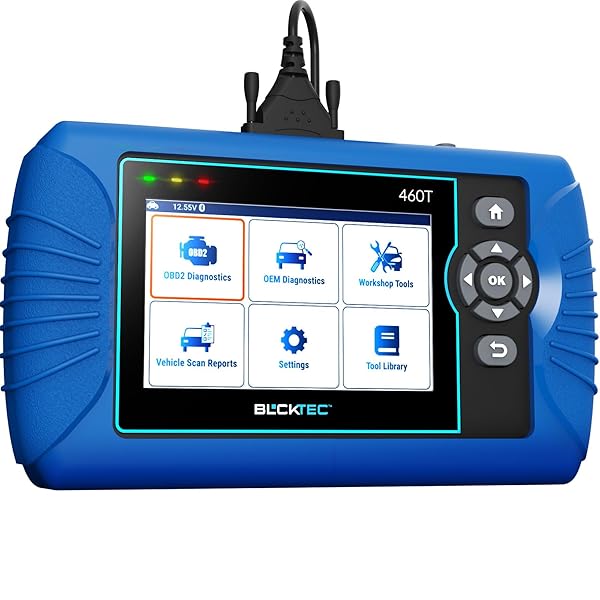BLCKTEC 460T OBD2 Scanner Car Code Reader Engine ABS SRS Transmission Diagnostic Tool, 12 Reset Services, Oil/TPMS/EPB/BMS/SAS/DPF/Throttle Reset, ABS Bleeding, Battery Test, Auto VIN, Free Update