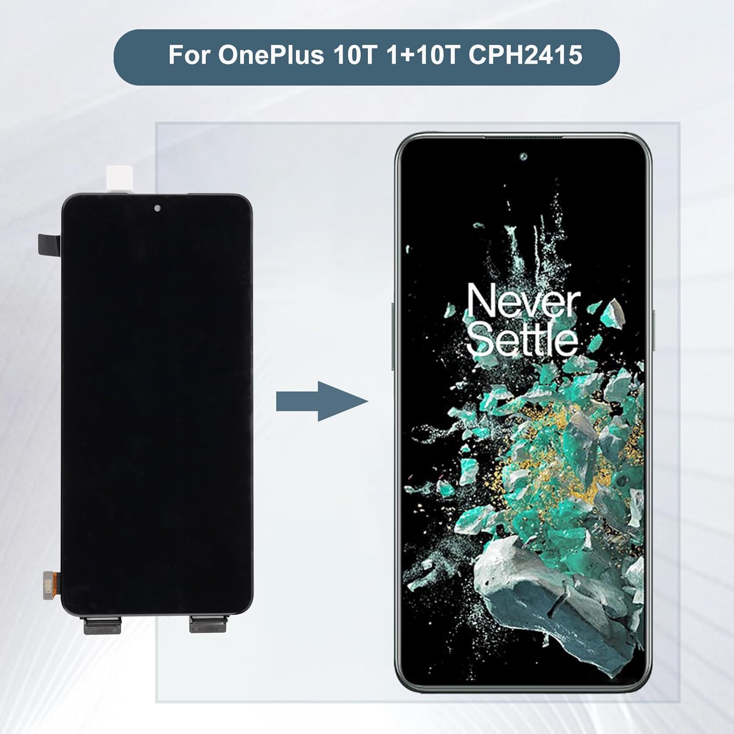AMOLED Display Compatible with OnePlus 10T 1+10T CPH2415 CPH2413 CPH2417 6.7" inch LCD Touch Screen Display Assembly with Tools
