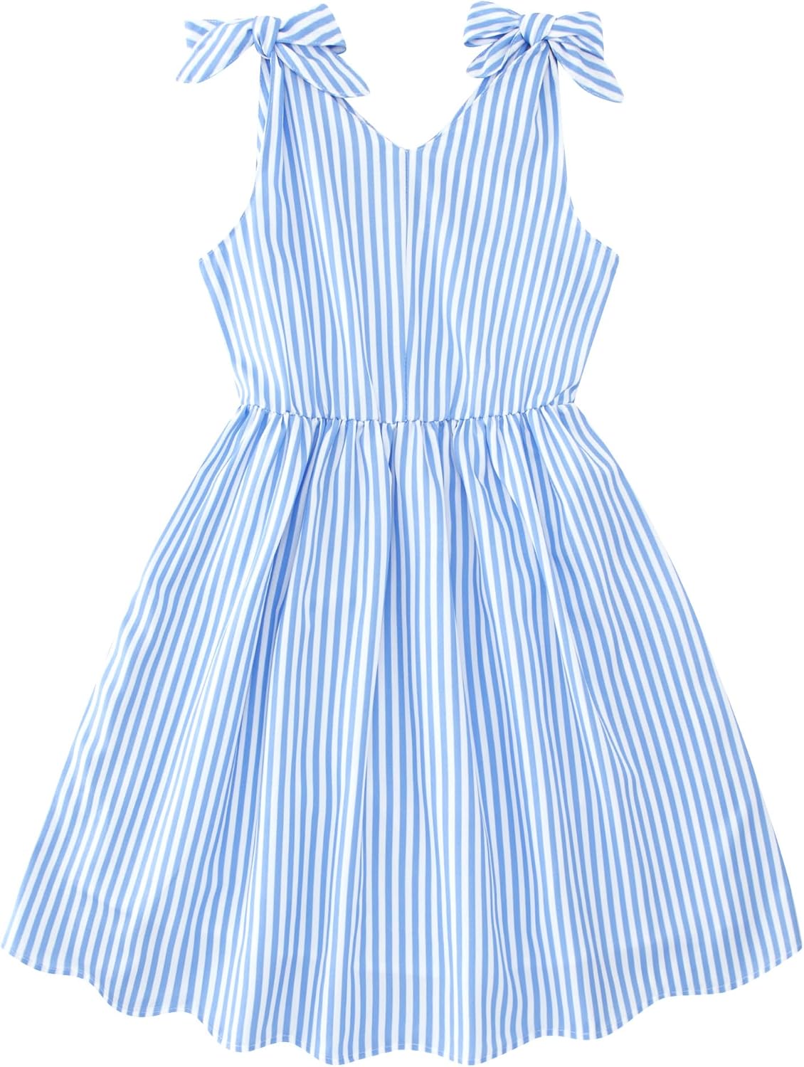 Enlifety 3-10T Girls Summer Dress Sleeveless Bowknot Strap V Neck Casual Sundress