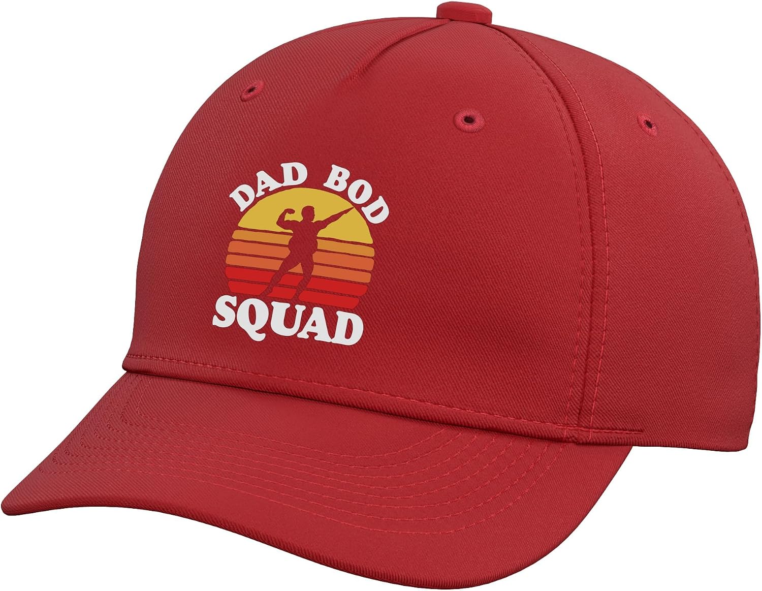 Dad BOD Squad! Funny Posing Fathers Day Vintage Sunset 80s Adjustable Baseball Hat
