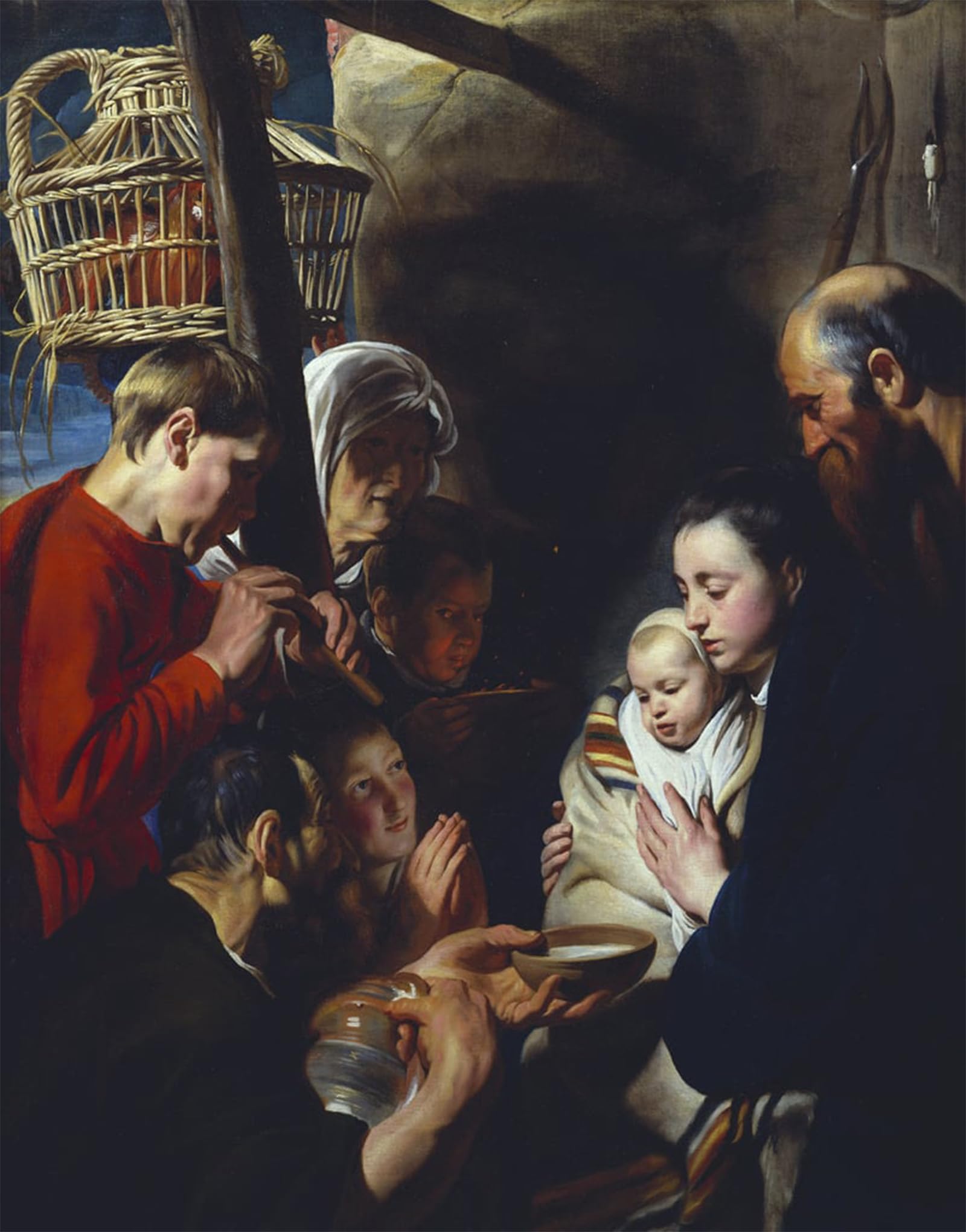 SERENDIPITP Vintage Wall Art Canvas Nordic Poster Canvas Print Picture the Adoration of the Shepherds by Jacob Jordaens Wall Art Poster for Home Decor 60x90cm