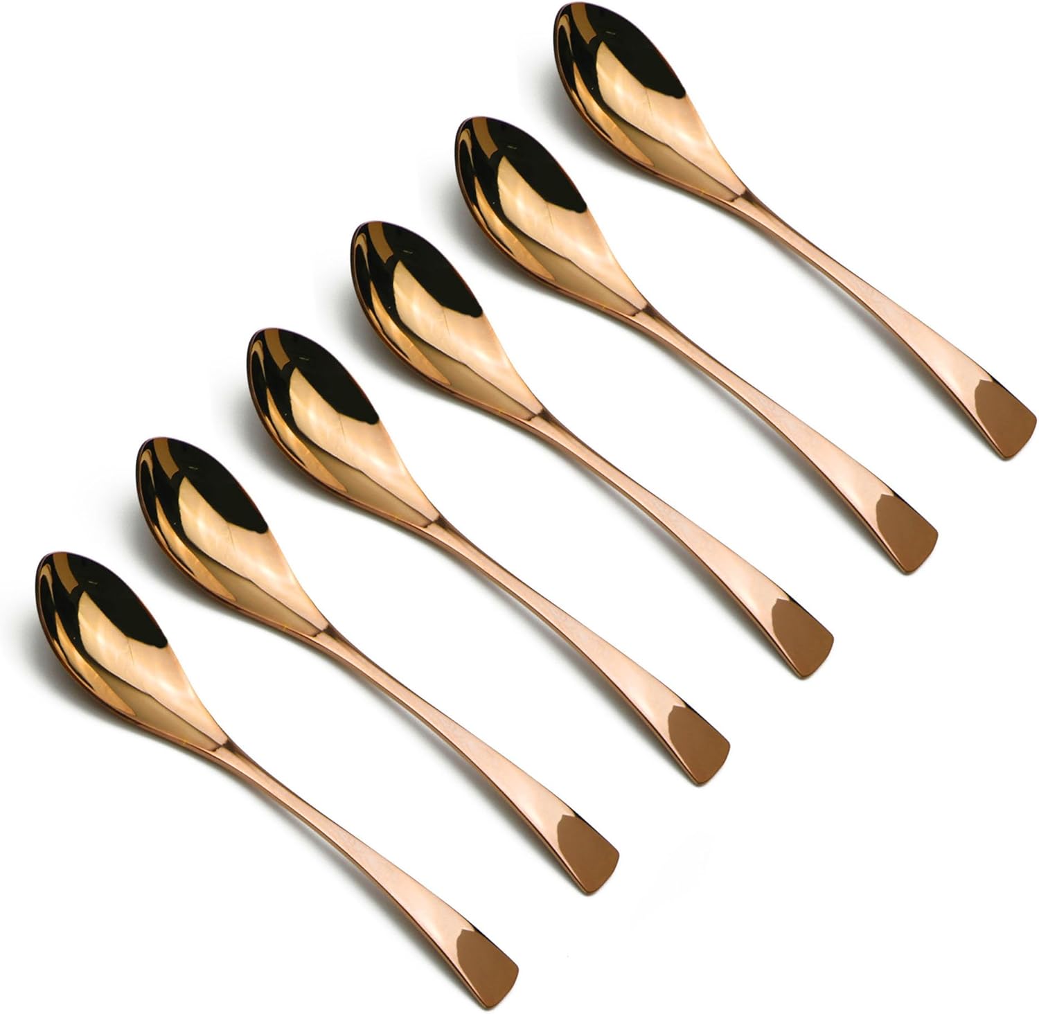 8 Inches 18/10 Stainless Steel Dessert Spoon, Mirror Finished Black, Set of 6