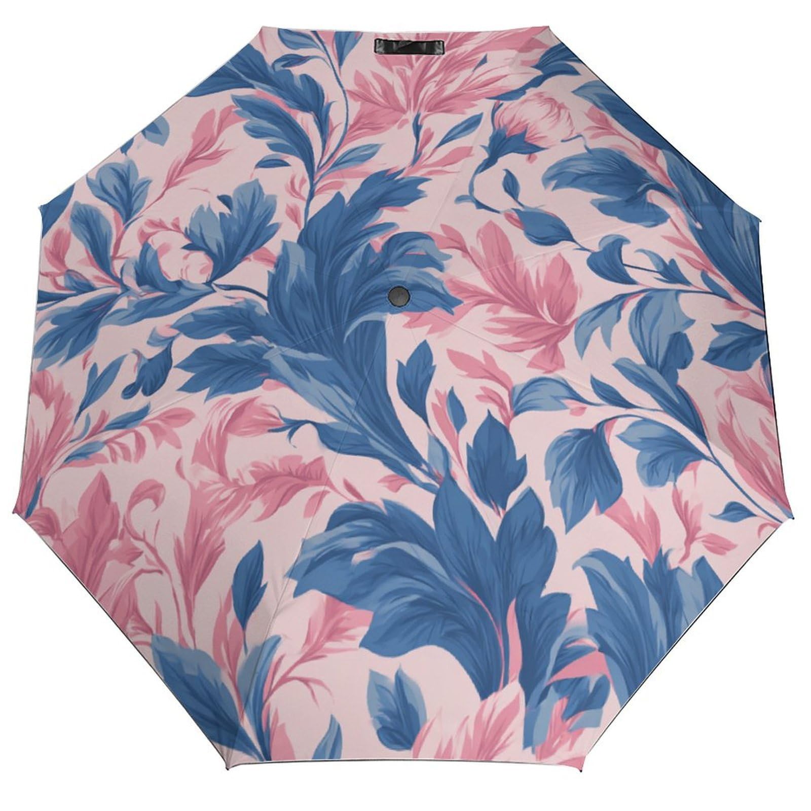 Parapluie pliant à motif toile de Jouy rose bleu imperméable et résistant - 8