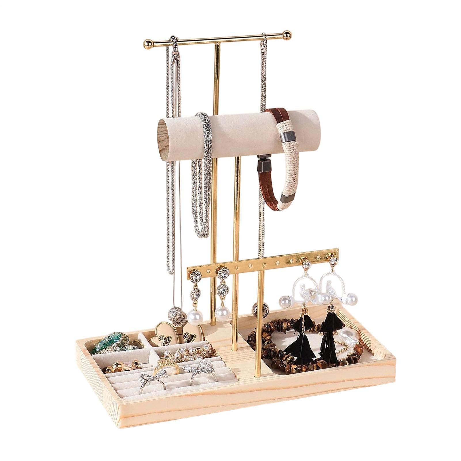 Organizador de joyas en T para tocador y dormitorio moderno 1
