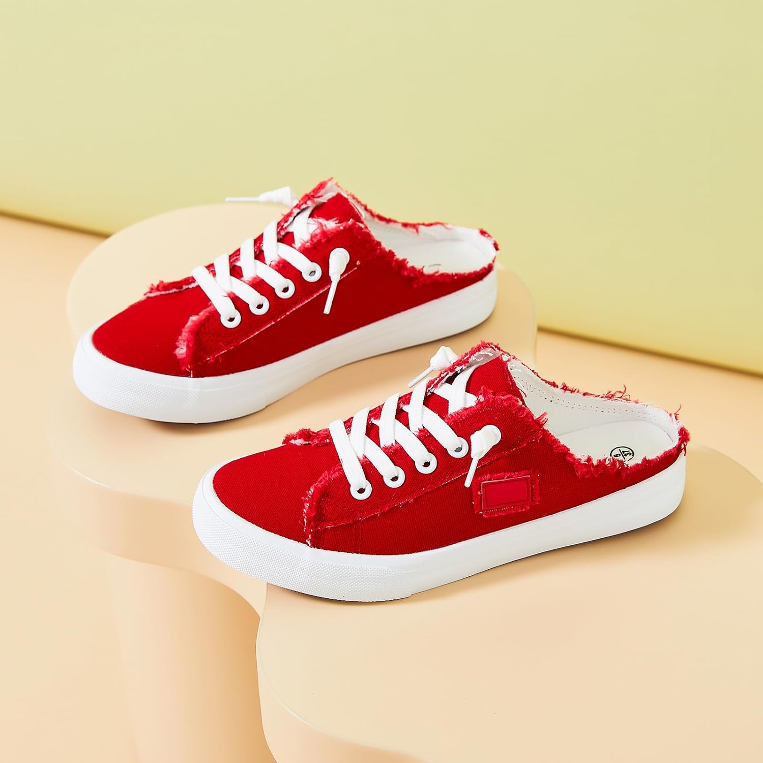 BENPAO Women's Slip on Sneakers Canvas Slip ons Shoes Fashion Comfortable Mules Womens Non Slip Loafers Casual Backless Shoes - Image 9