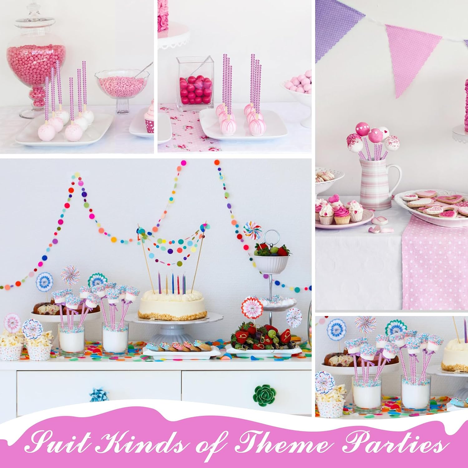 Glitter Candy Apple Sticks and Bags, 24P Bling Sticks with 30p Candy Bags & 1 Roll 25yd Glitter Ribbon, Caramel Apple Wooden Bling Pointed Skewers for Wedding DIY Kits