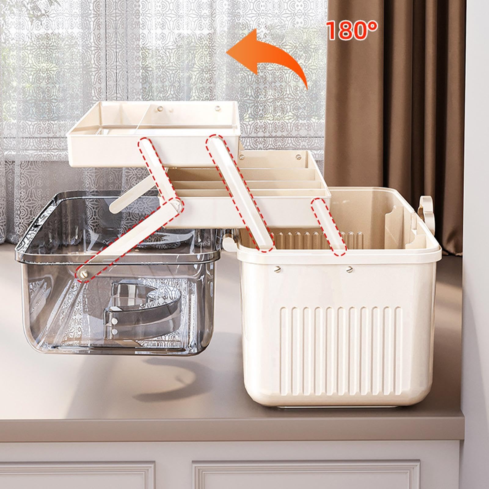 MRKU Trousse de Premiers Secours familiale Portable, Armoire à Pharmacie, Organisateur, pilulier Transparent, Grand bac
