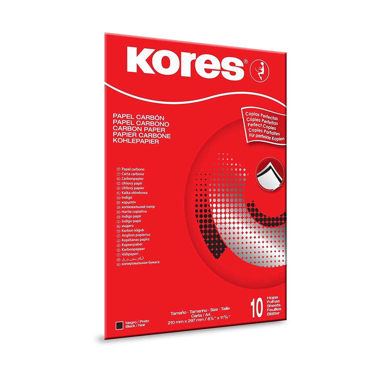 Papier carbone Kores 1200 DIN A4 noir lot de 2