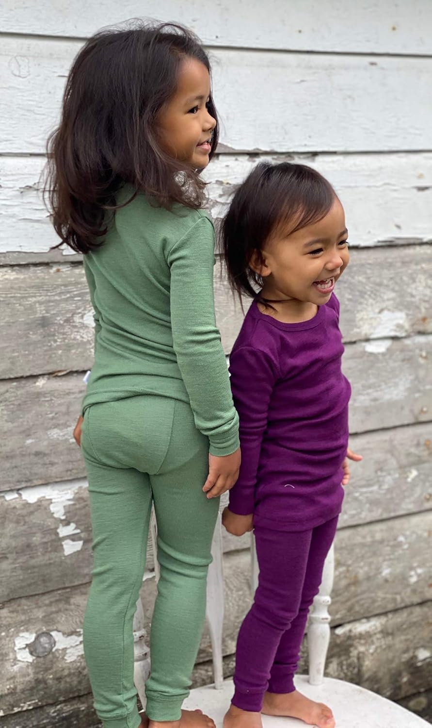 Simply Merino Pure Wool Kids Thermal Underwear Pajama Set, Natural & Organic Warm Base Layer Johns, Toddler & Infant Sleepers