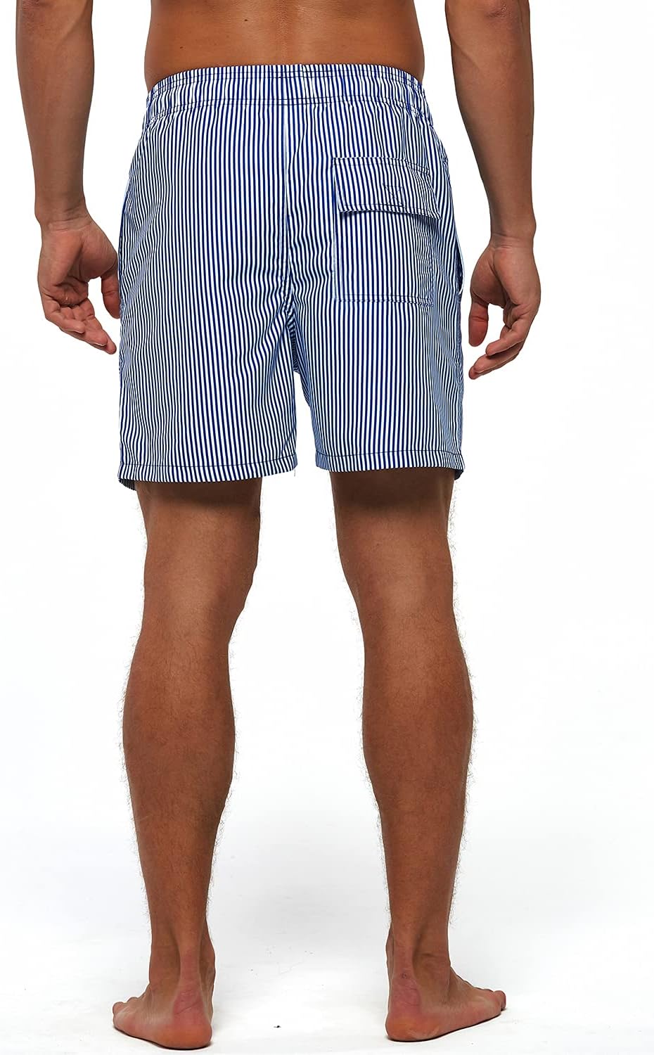 SILKWORLD Men's Board Shorts Swim Trunks Quick Dry Summer Beachwear with Pockets,A-Striped,XX-Large