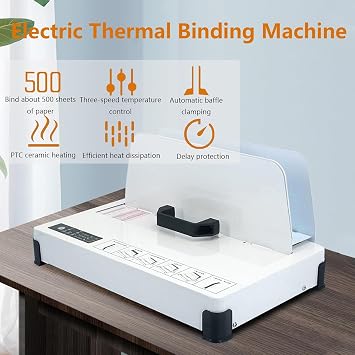 Binding Machine, Book Binding Machine, Thermal Binding Machine Hot Melt Glue Electric Book Binder for Envelopes Reports