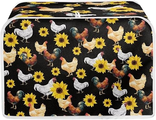 Miniatura 35 de Dolyues Cubierta para tostadora con estampado de pollo, 4 rebanadas, cubiertas para electrodomésticos pequeños de cocina, protección contra el polvo