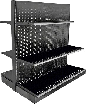 48X12X72" Doublesided Starter Gondola Display Merchandiser Unit, Excluding Shelves, Black MGDSS-481272-B-NPF