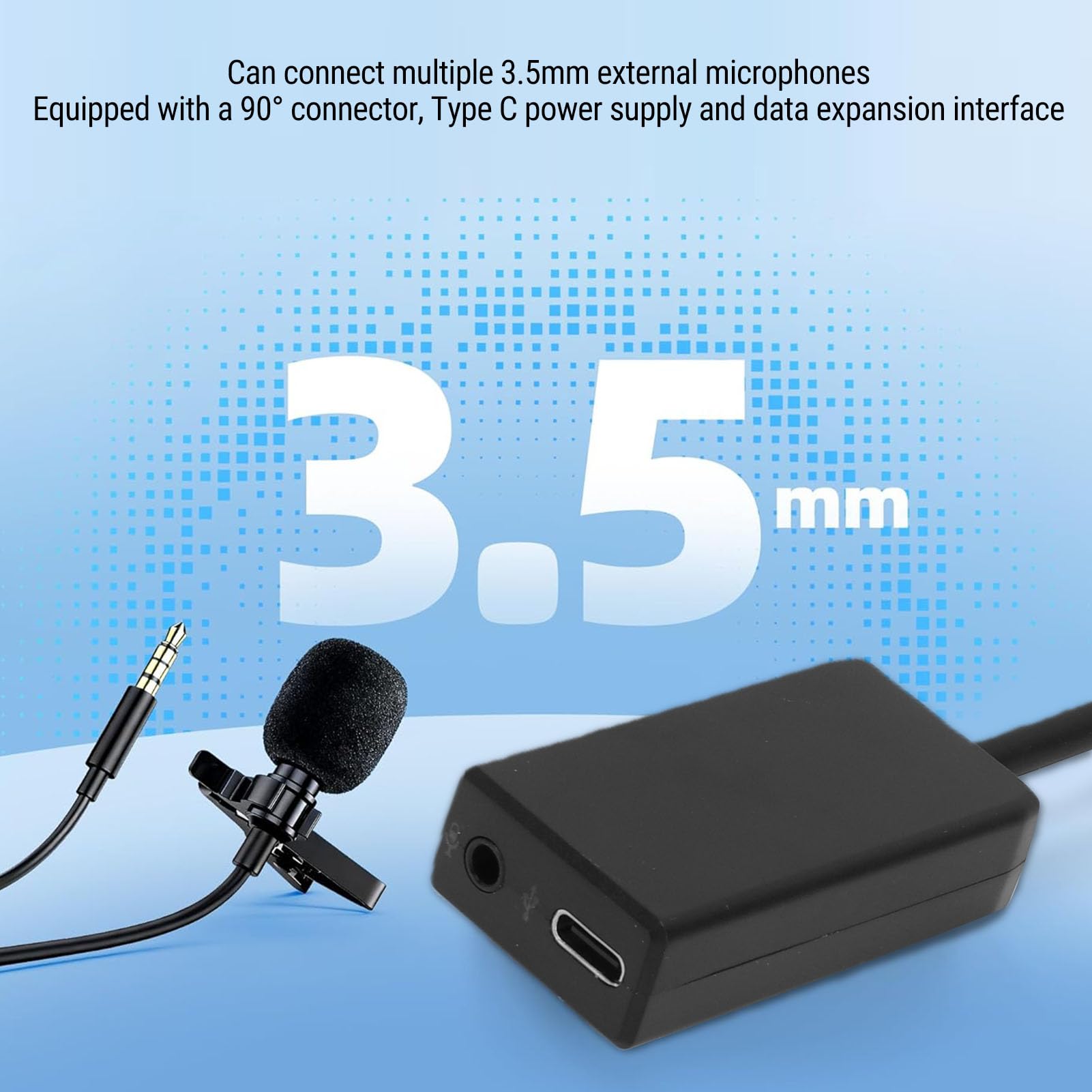 Fabater Scheda Audio Esterna di Tipo C per Action Cam, Adattatore per Microfono Esterno con Jack Audio da 3,5 Mm, Convertitore per Microfono da Tipo C a 3,5 Mm