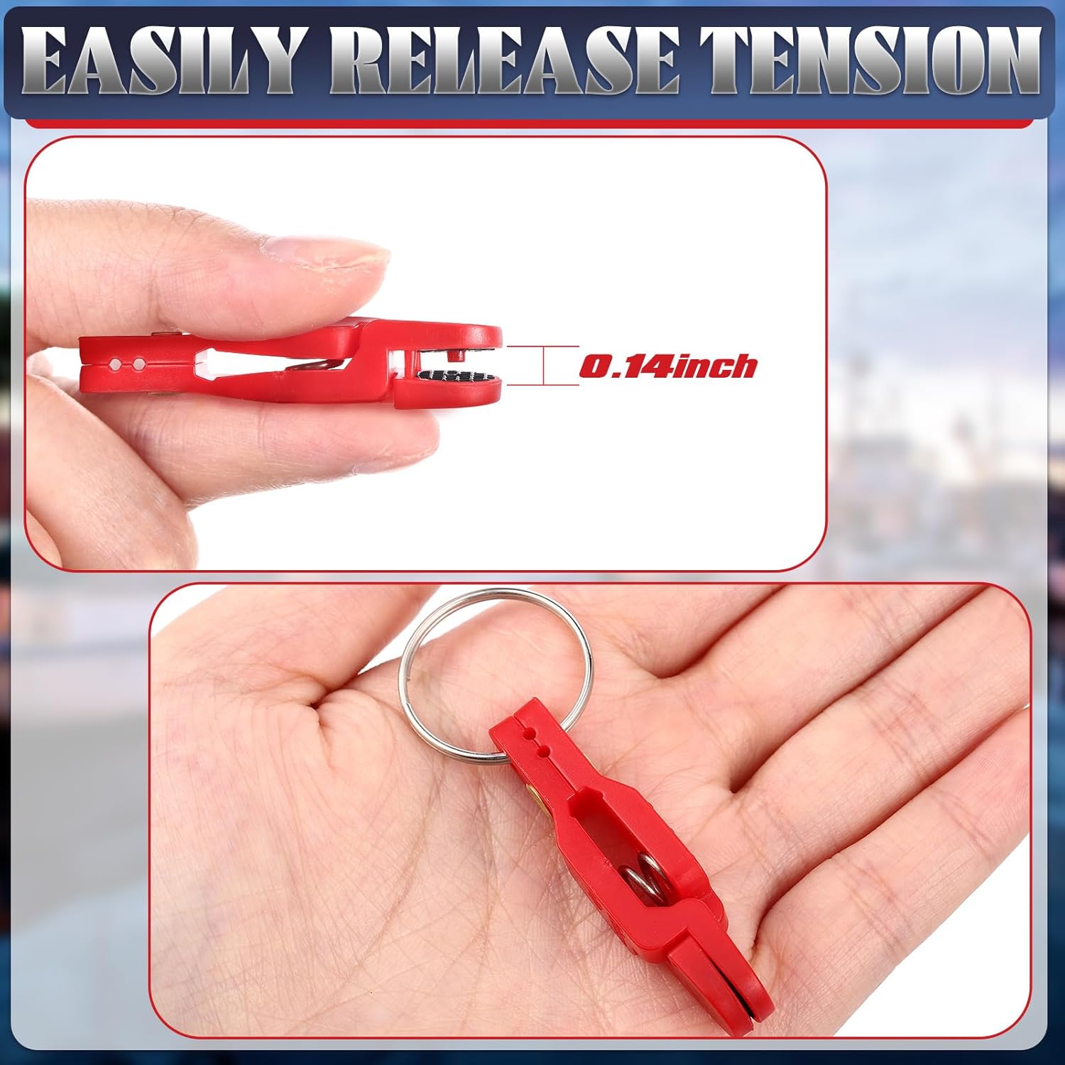Honoson 20 Pieces Heavy Tension Snap Release Clips Padded Trolling Clips with Key Ring for Weight Planer Board Offshore Kites Downrigger Fishing