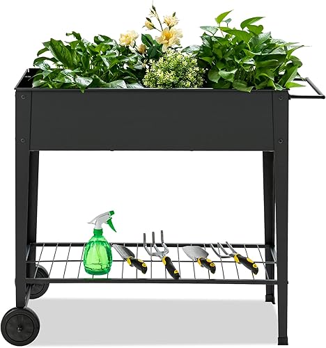 Vista 15 de Giantex macetero alto, elevado, para plantas, para jardín, para aire libre