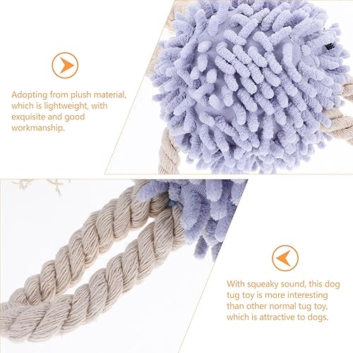 Miniatura 3 de POPETPOP Juguete de tirón para perros, juguete de entrenamiento para cachorros, juguete de cuerda de felpa para perros con sonido chirriante,