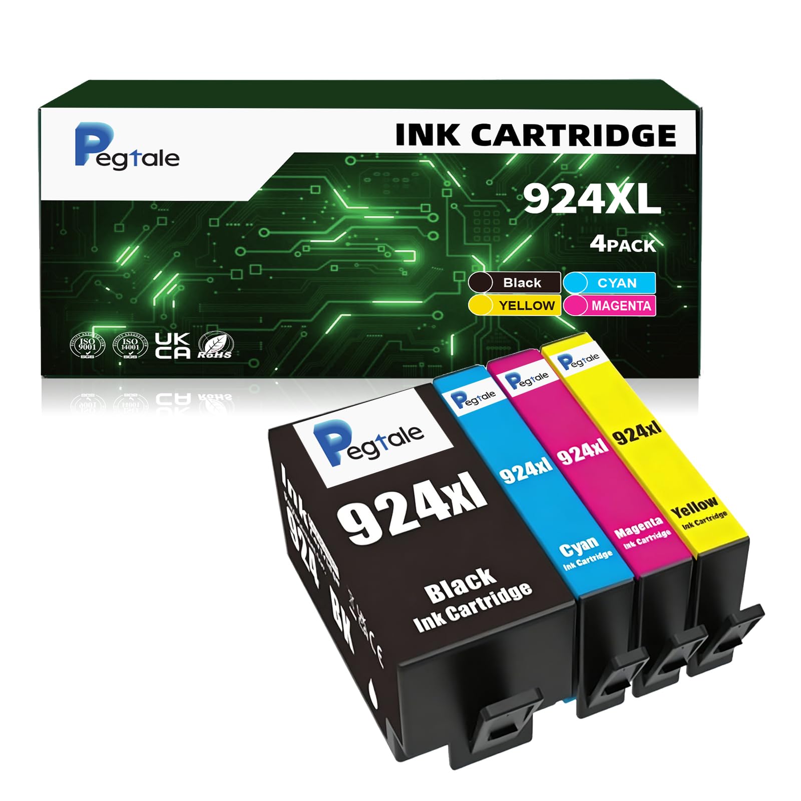 924XL 924e Tintenpatronen-Kombipack, kompatibel für HP 924e und 924XL | Tintenpatronen-Multipack, kompatibel für HP OfficeJet Pro 8120, 8123, 8100, 8130, 8133 (4er-Pack)