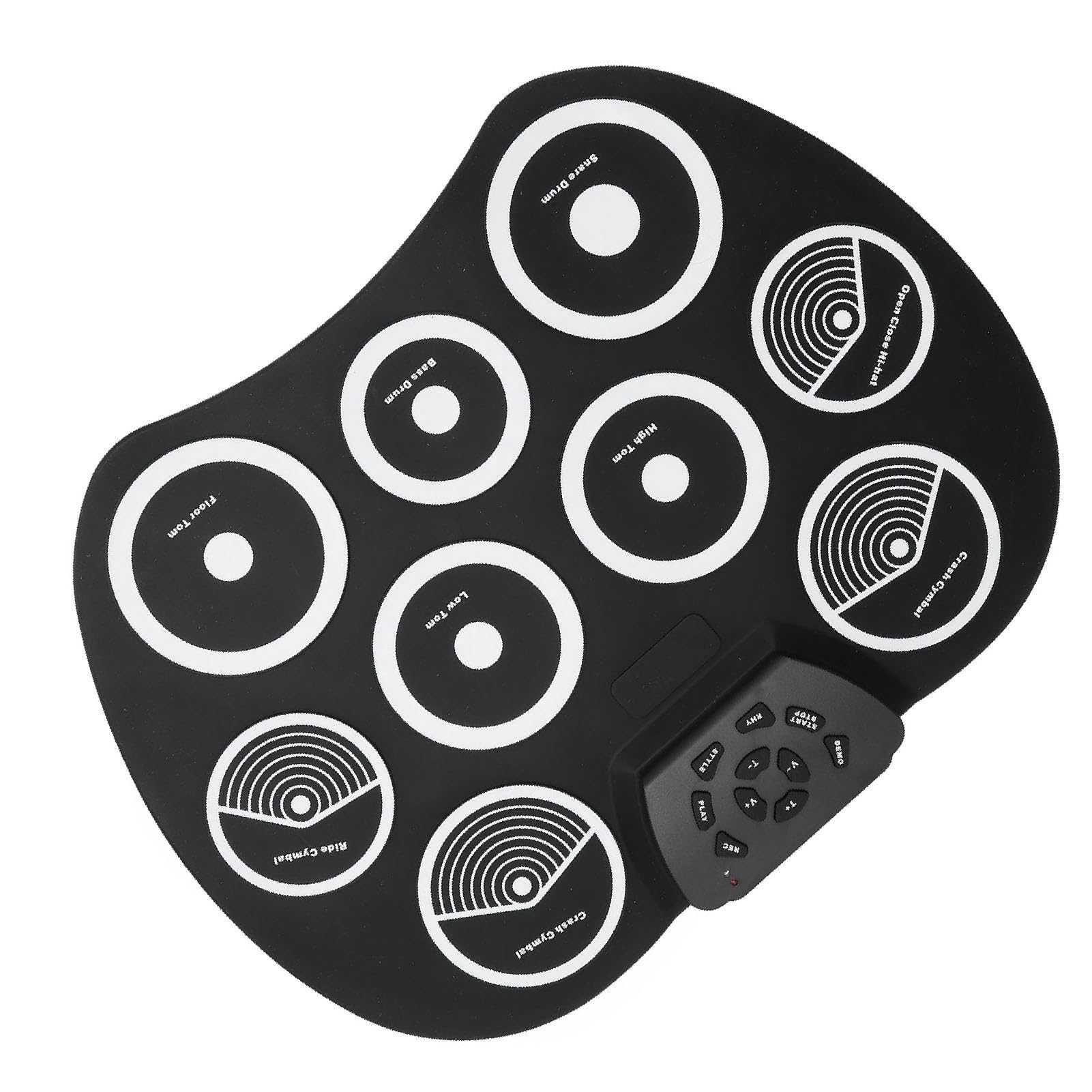 Bewinner Batería Electrónica Enrollable, Kit de Batería de Práctica Portátil de 9 Pads con Conector para Auriculares de 3,5 Mm y Conexión MIDI, 7 Tonos de 10 Ritmos para Niños Principiantes Adultos