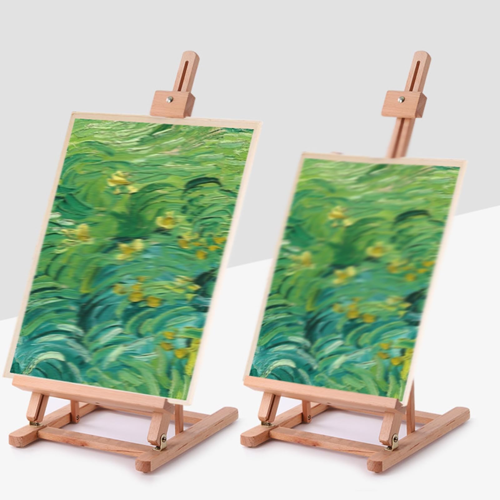 Caballete de mesa para pintar, caballete de madera de haya, ideal para exhibición en lienzo, altura ajustable para pintar y escaparate fácil, perfecto para artistas y principiantes