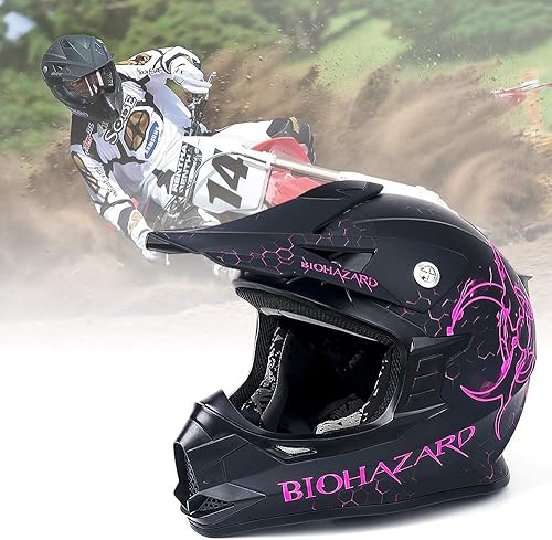 Miniatura 16 de Orthrus certificado DOT Casco para adultos y jóvenes para moto de tierra, ATV, motocross, fuera de carretera, bicicleta de motocicleta