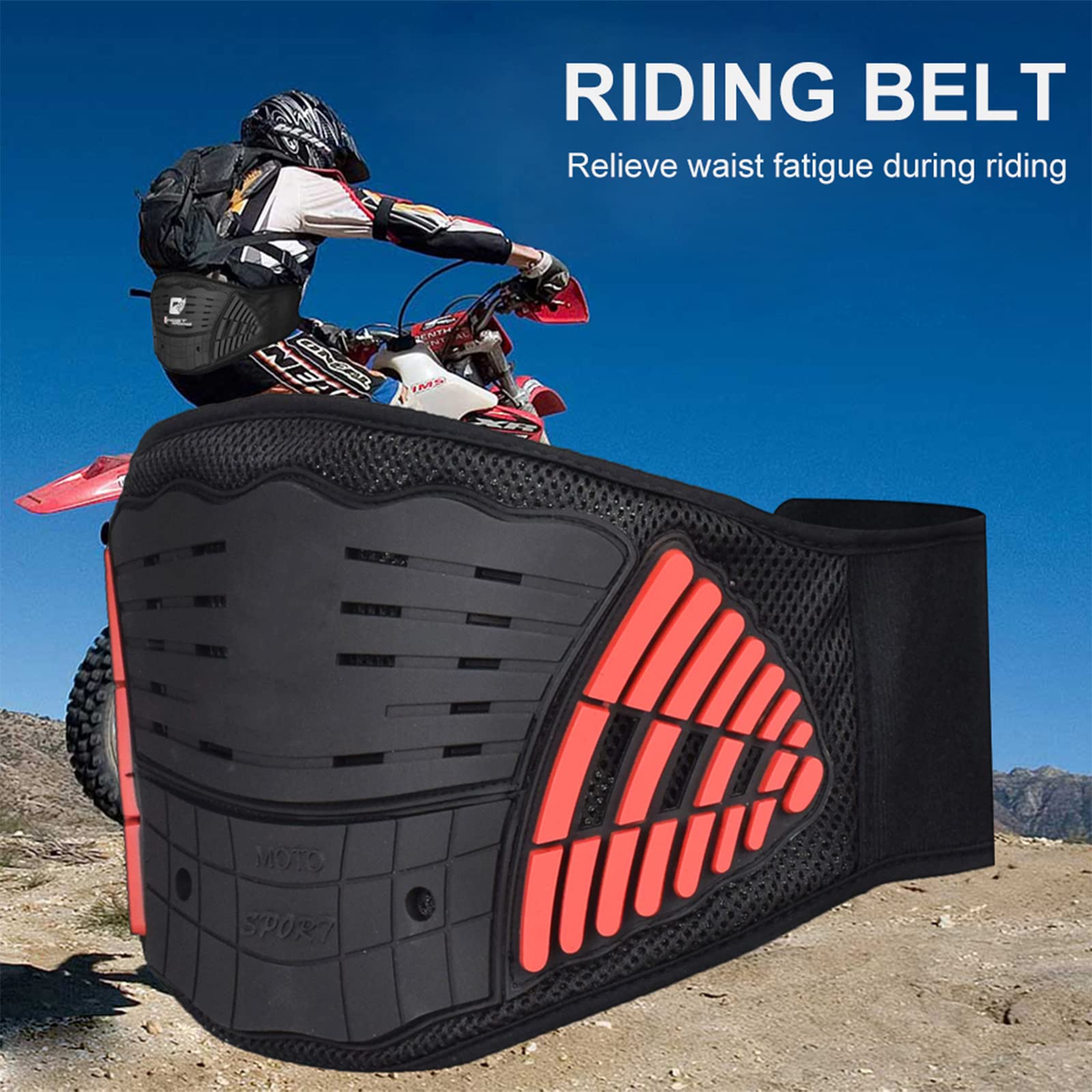 WHYUNM26 Professional Motorcycle Kidney Belt Waist Protector Motocross Rider Anti-Fall Skiing Breathable Adjustable Waist Belt,Black