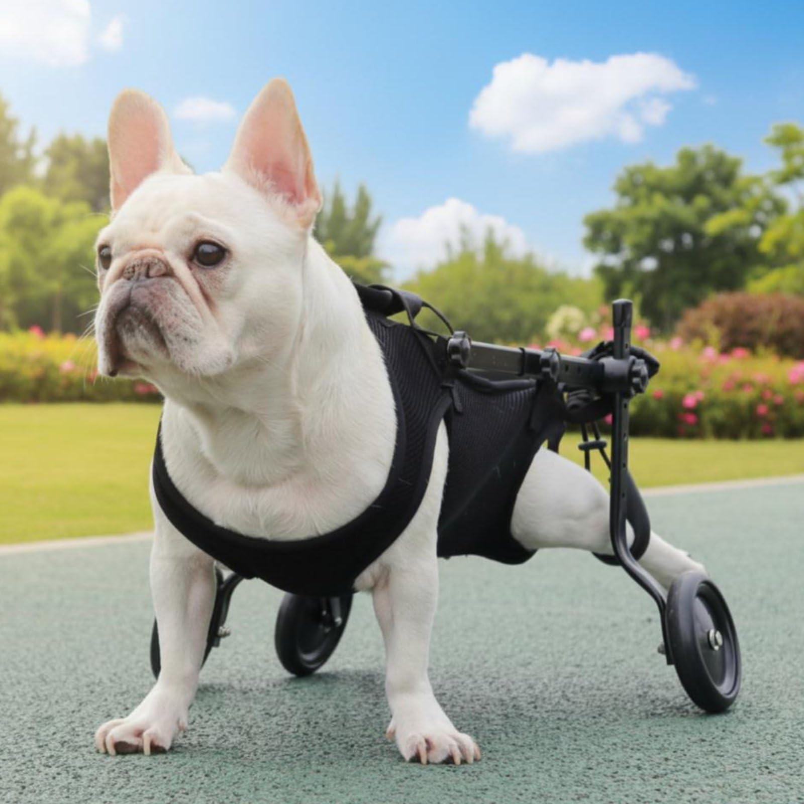 Baoblaze Carrello di Supporto per La Mobilità Cane Carro Riabilitazione Sedia a Rotelle Imbracatura Regolabile Struttura Pieghevole Montaggio Rapido con, Blu, Blu Lago, M