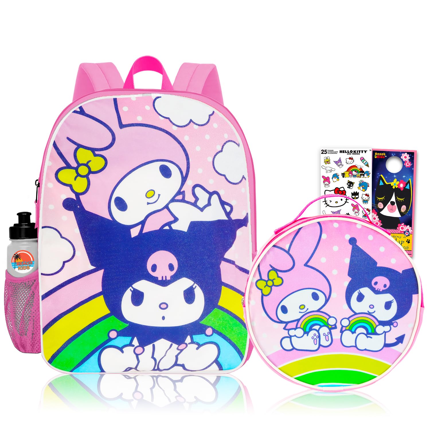 Amazon.com: My Melody & Kuromi Backpack and Lunch Box Set for