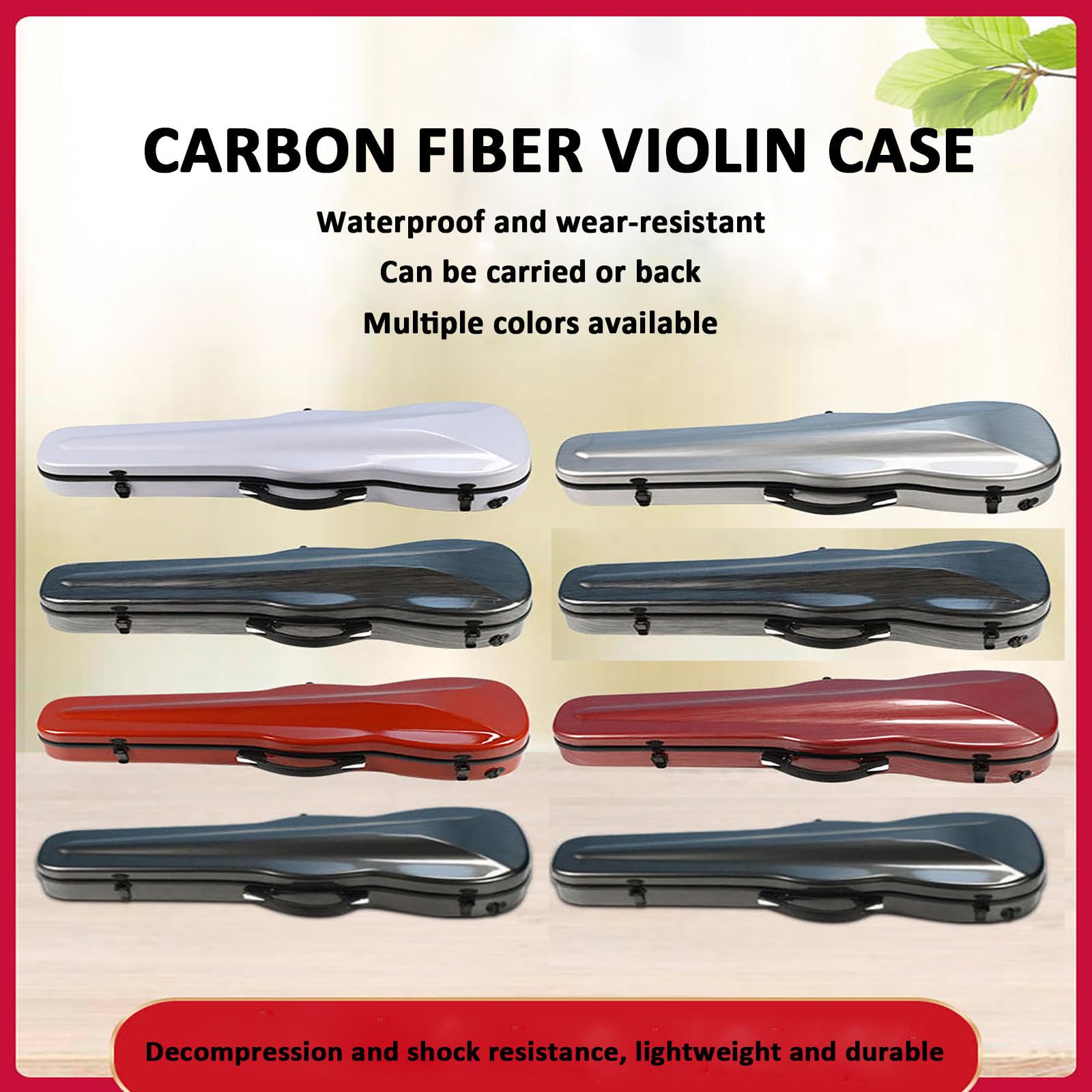 Custodia for violino, zaino leggero con stile spazzolato - Fibra di carbonio, adatto for violini da 1/2 a 4/4, più modelli disponibili(Black,3/4)