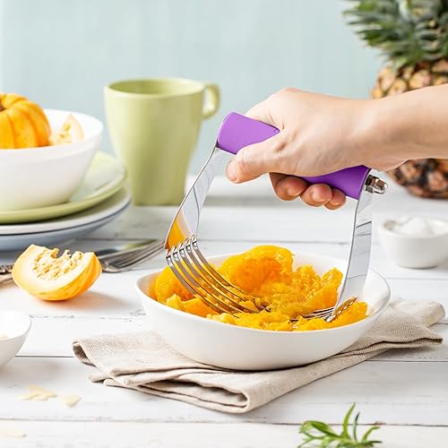 Miniatura 156 de Spring Chef Batidora de masa de tamaño mediano para hornear, herramienta cortadora de masa de acero inoxidable, herramienta manual de cortador