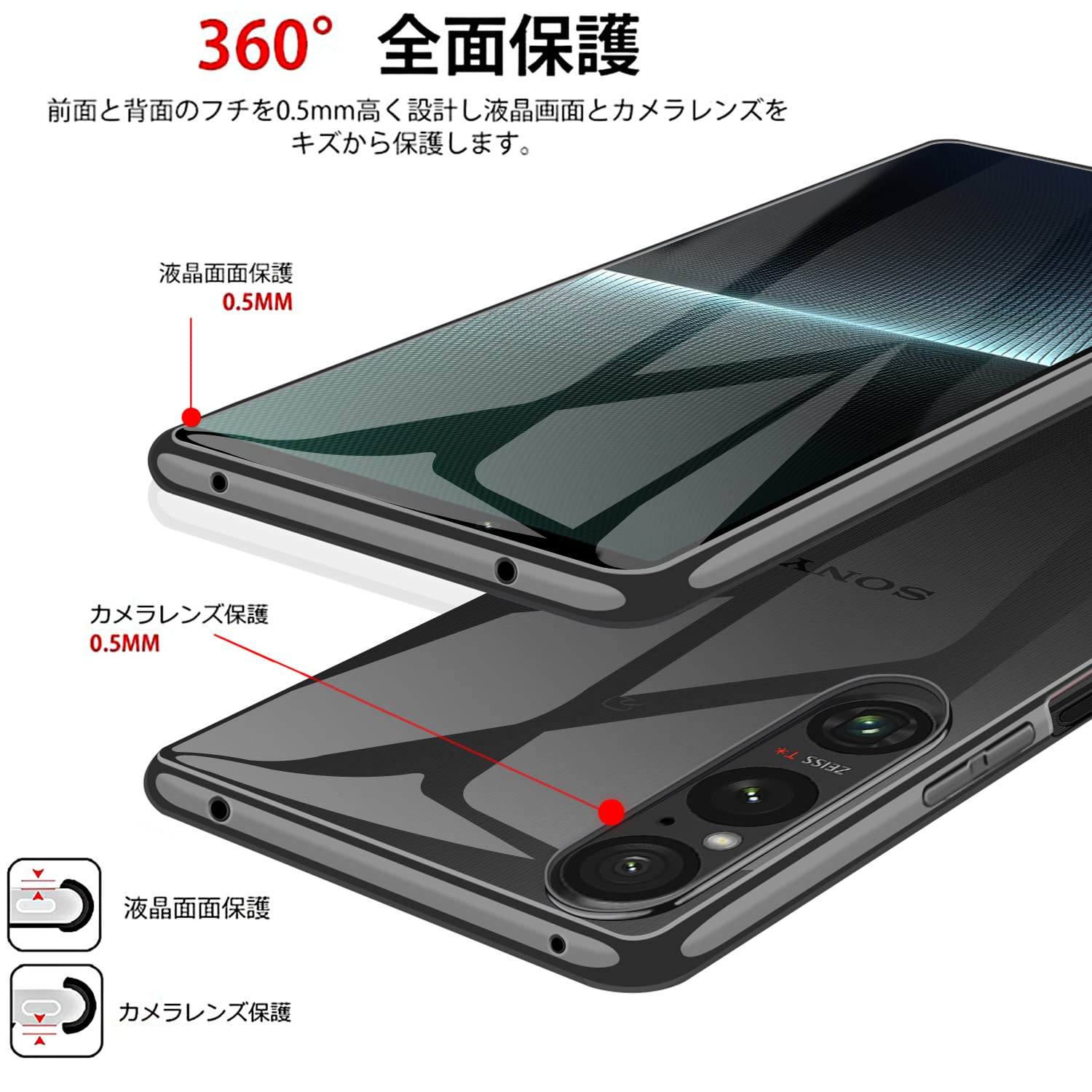 Xperia 1Ⅴ SO-51D Xperia 1 V Case, Clear, SO-51D SOG10 Cover, Smartphone Case