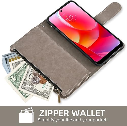 Miniatura 5 de Asuwish Funda de teléfono para Motorola Moto G Power 2022MotoG Play 2023G Pure 2021 con protector de pantalla de vidrio templado y tarjetero para