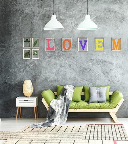 Miniatura 5 de Letras de madera M, letras grandes del alfabeto de madera de 8 pulgadas, sin terminar, diseño de letras grandes de pie para decoración de escritorio