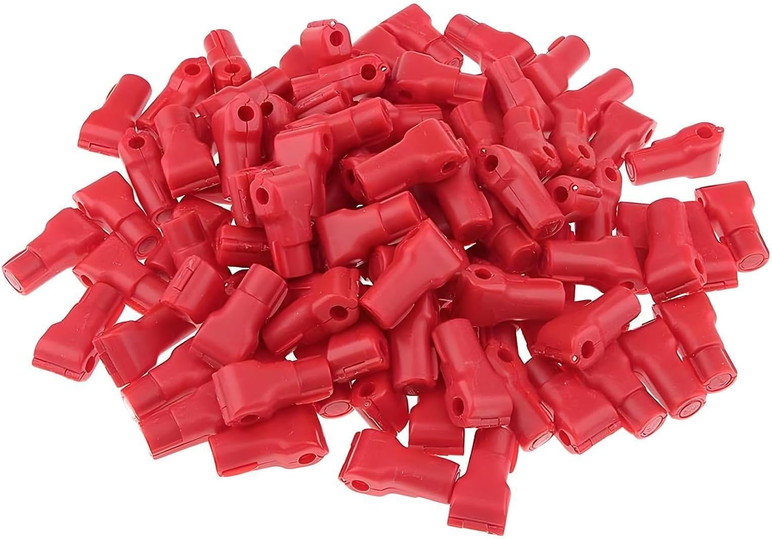100 Pcs Peg Hook Stop Lock, Prevent The Sweep Theft of Anti-Theft Pegboard Display Products on Wire Peg Plastic Red Security Lock, Retail Shop Anti-Theft Display(6MM)