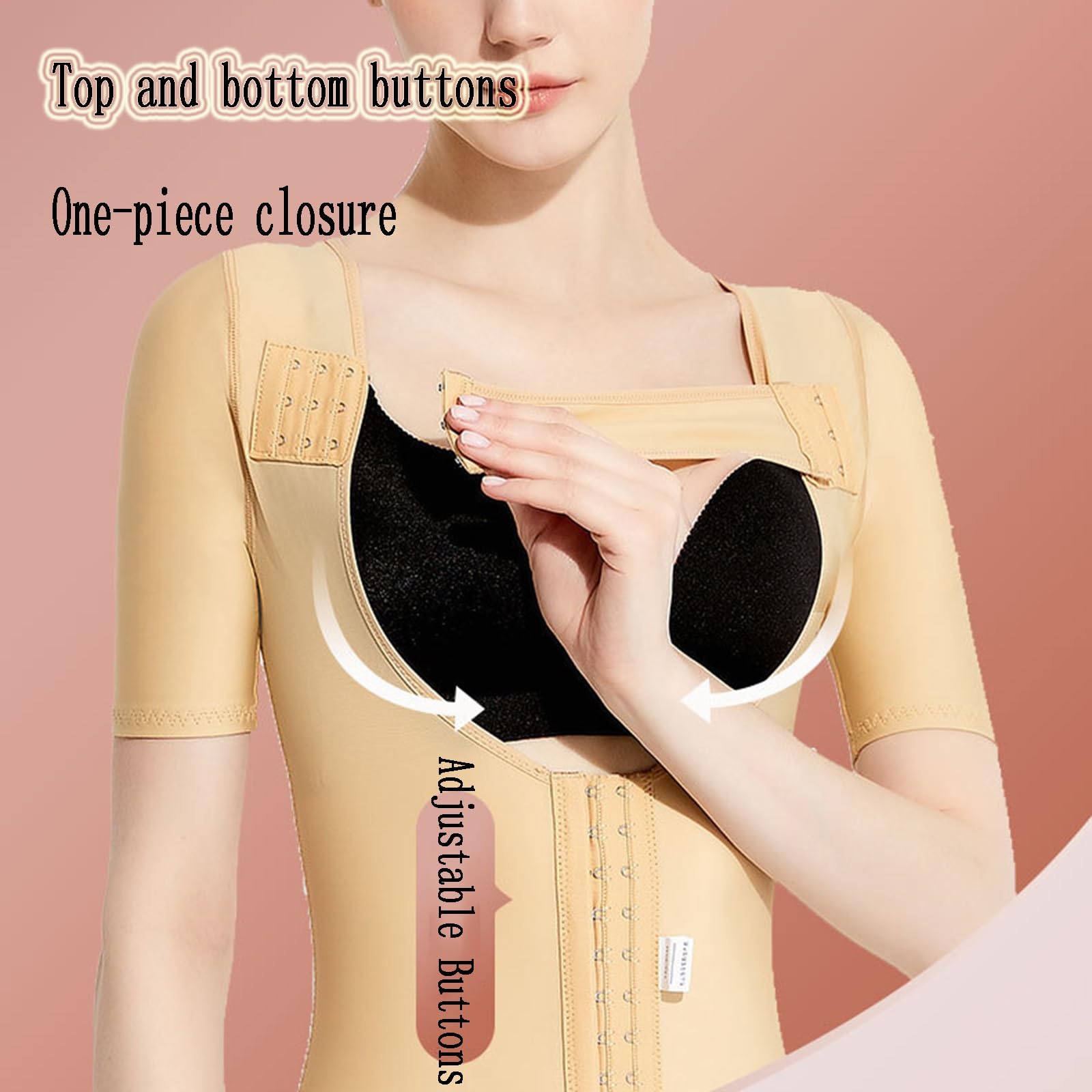 Body Moldeador, Compresión Circular, Correa de Pecho Ajustable, Entrepierna Abierta | Diseño de una sola pieza,Más fácil de usar,Costuras reforzadas,Levantamiento y modelado de cadera