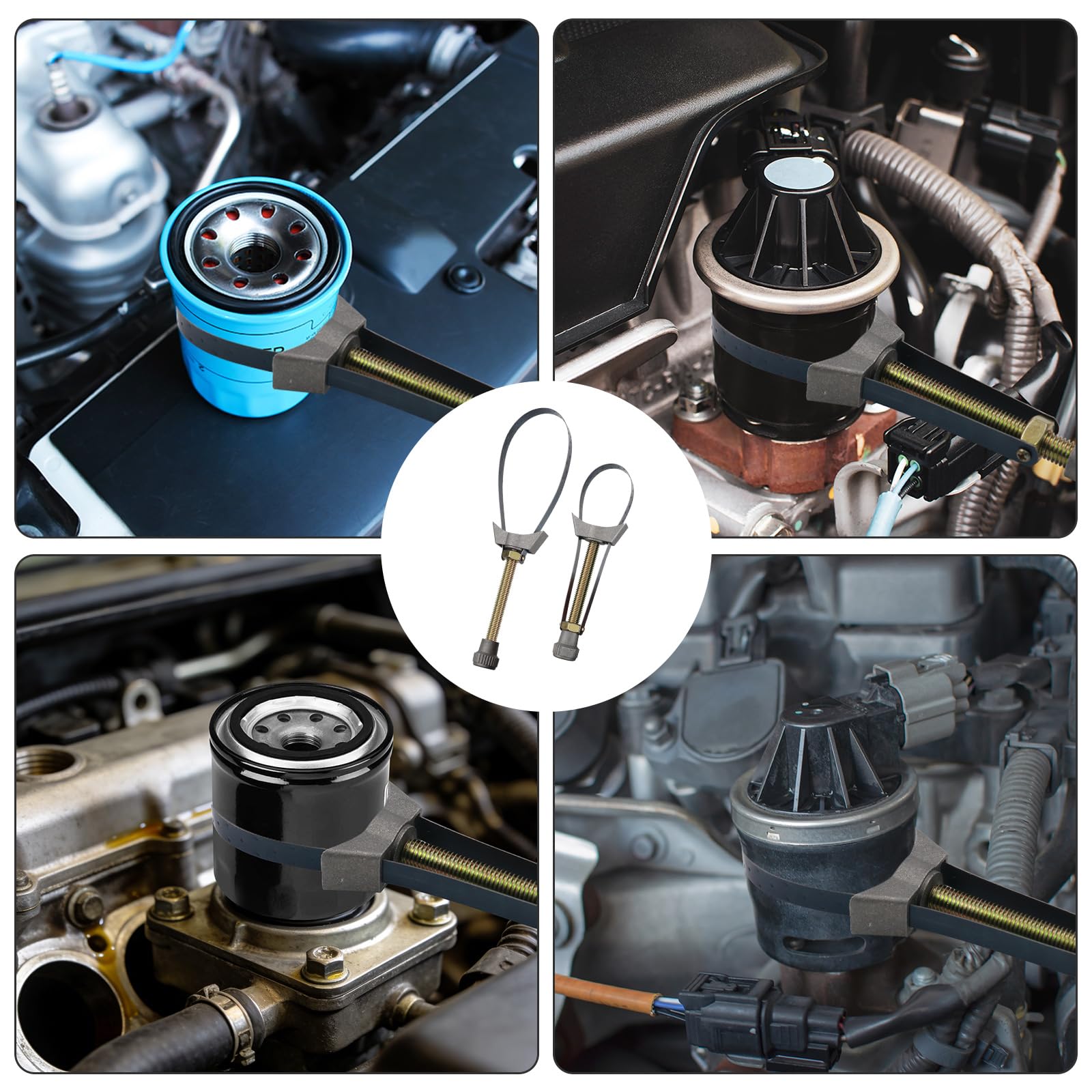 Chiave per Filtro Olio Regolabile 60-120 mm, Cinghia in Metallo, Attrezzo Universale per Auto e Moto