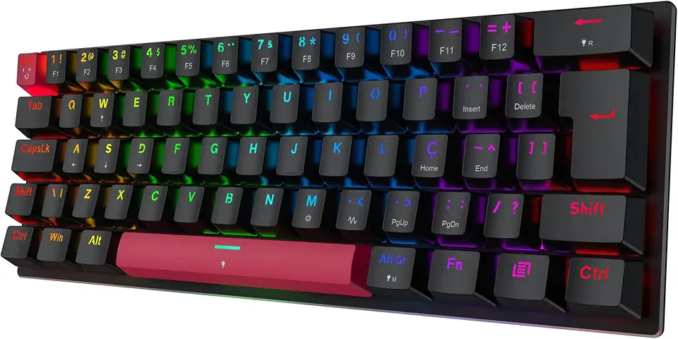 Teclado Magnético Gamer Machenike K500 M61 Metálico RGB 8000hz, Preto, ABNT2 C/fio