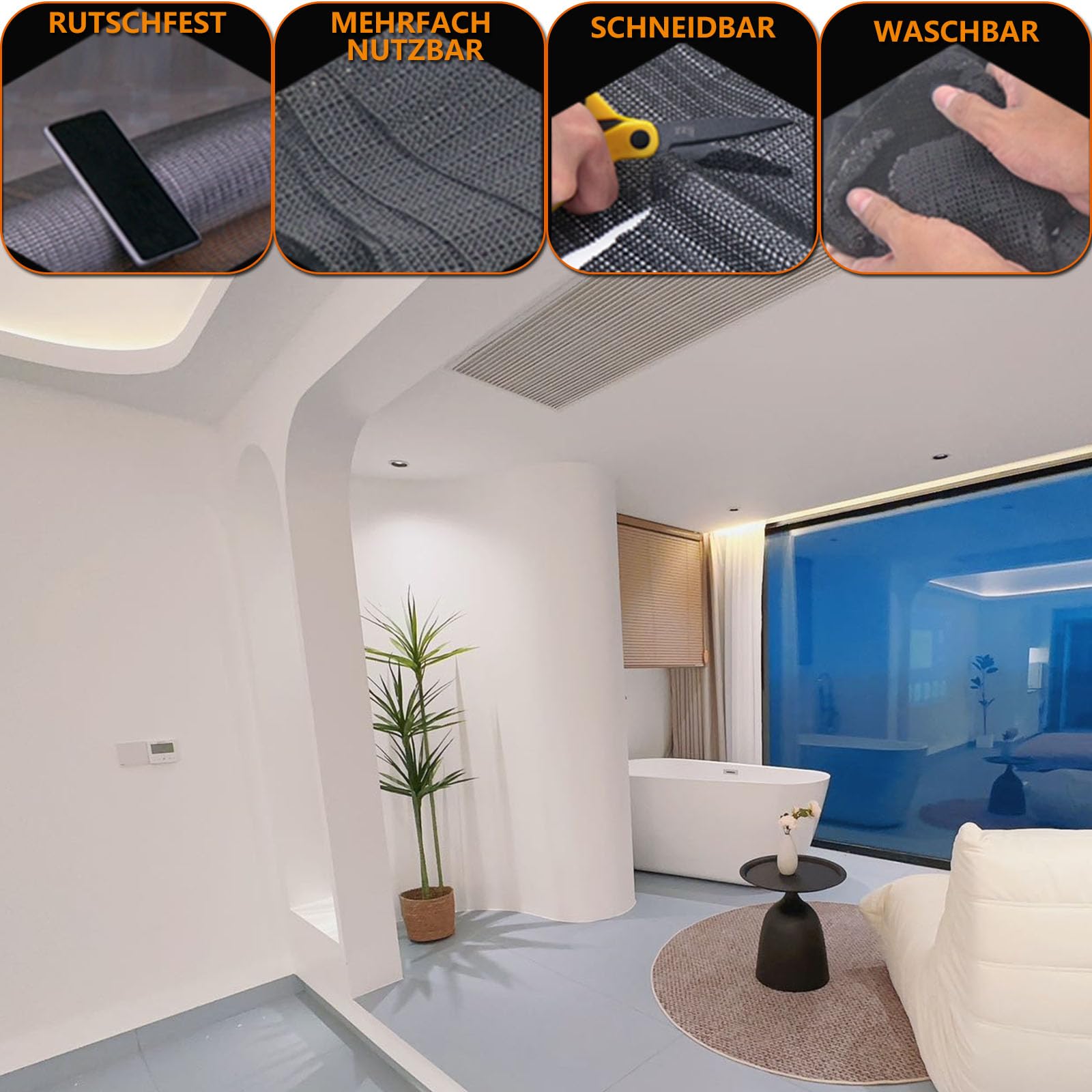 TRIBURG Universele Antislipmat, 120 X 100 Cm, Op Maat Te Snijden En Afwasbaar Kofferbakmat Antislip Onderlaag Lademat Beschermmat Antislipmat Voor Tapijt 625984080