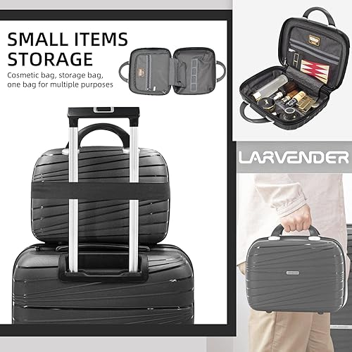 Miniatura 2 de LARVENDER Juego de equipaje de 5 piezas, juegos de equipaje expandibles, maletas con ruedas giratorias, equipaje de carcasa dura con cerradura TSA,