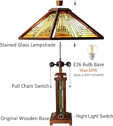 Miniatura 4 de Capulina Misión estilo antiguo Tiffany lámpara serie lámpara de mesa lámpara de pie decoración para sala de estar dormitorio sala de estudio