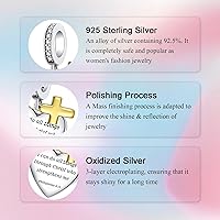 Vista 5 de Alstade Dije de cumpleaños de moda con forma de corazón, colgante de plata de ley 925, compatible con pulseras y collar, dije de joyería, regalo