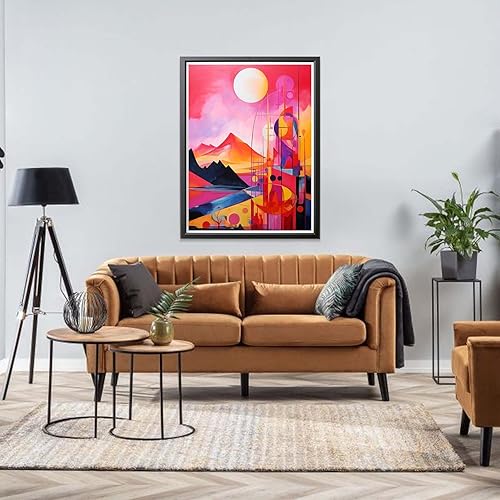 Miniatura 3 de Kits de pintura de diamantes de imitación para adultos, pintura con arte de diamantes, estilo abstracto, taladro completo redondo, diamantes de