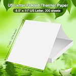 Papier pour imprimante thermique 8.5 x 11 Inch, rapide US Papier thermique à lettre, compatible avec M08F M832 Imprimante portable, papier thermo-pliant perforé continu pour bureau, contrat, 200 Feuilles
