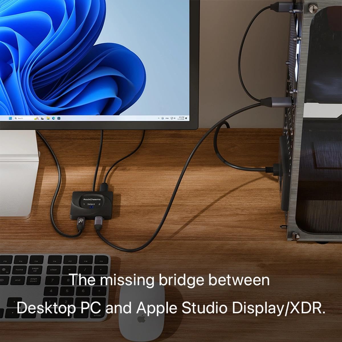 Switch KVM USB-C: utilizza Apple Studio Display/XDR con PS5, Switch, Mac (5K a 120Hz/6K a 60Hz) e PC Windows (4K a 60Hz), HDMI a USB-C Bridge, supporta fotocamera/microfono/audio/PD, LG